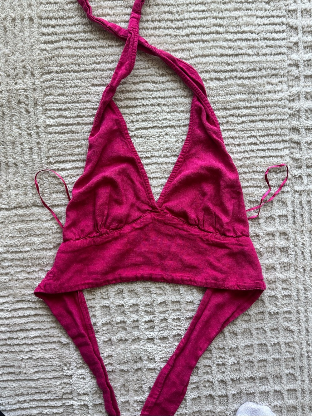 Bershka Fuchsia Halter Crop Top